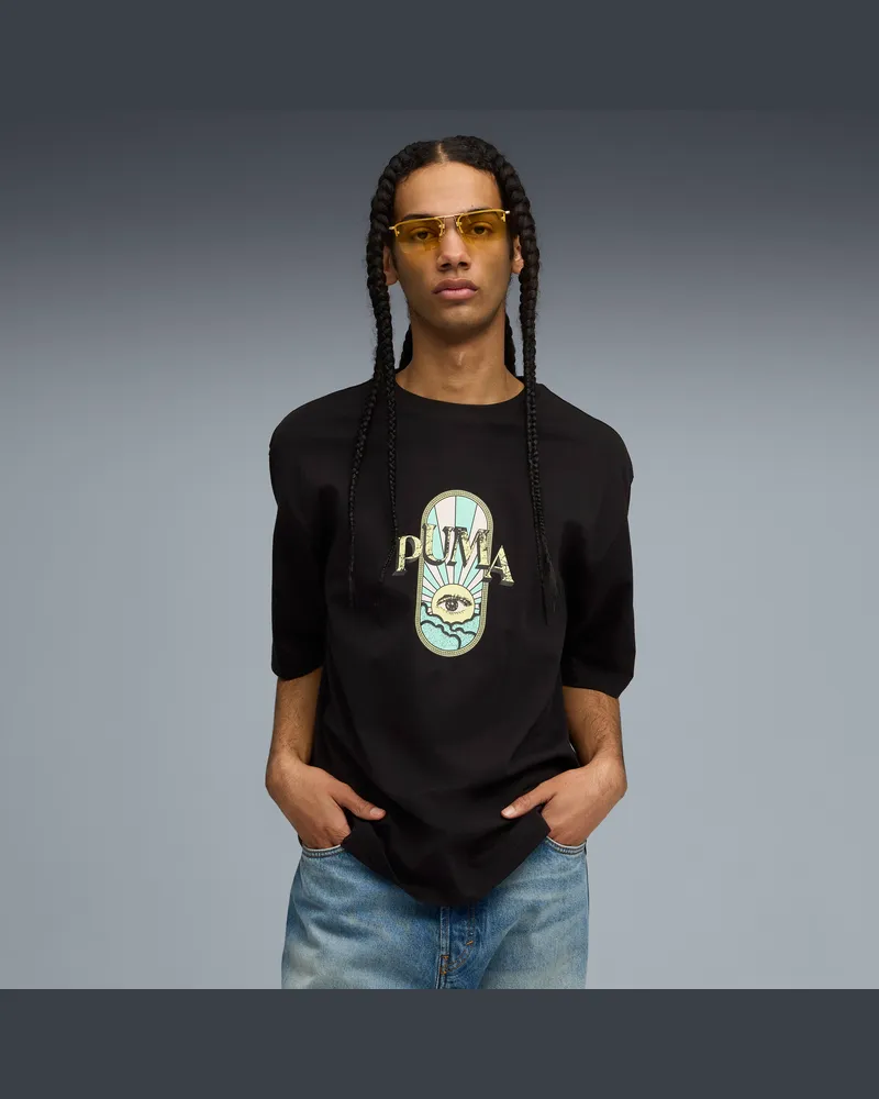 Puma Graphic  Fest Boxy T-Shirt Herren, Kleidung, Schwarz Schwarz