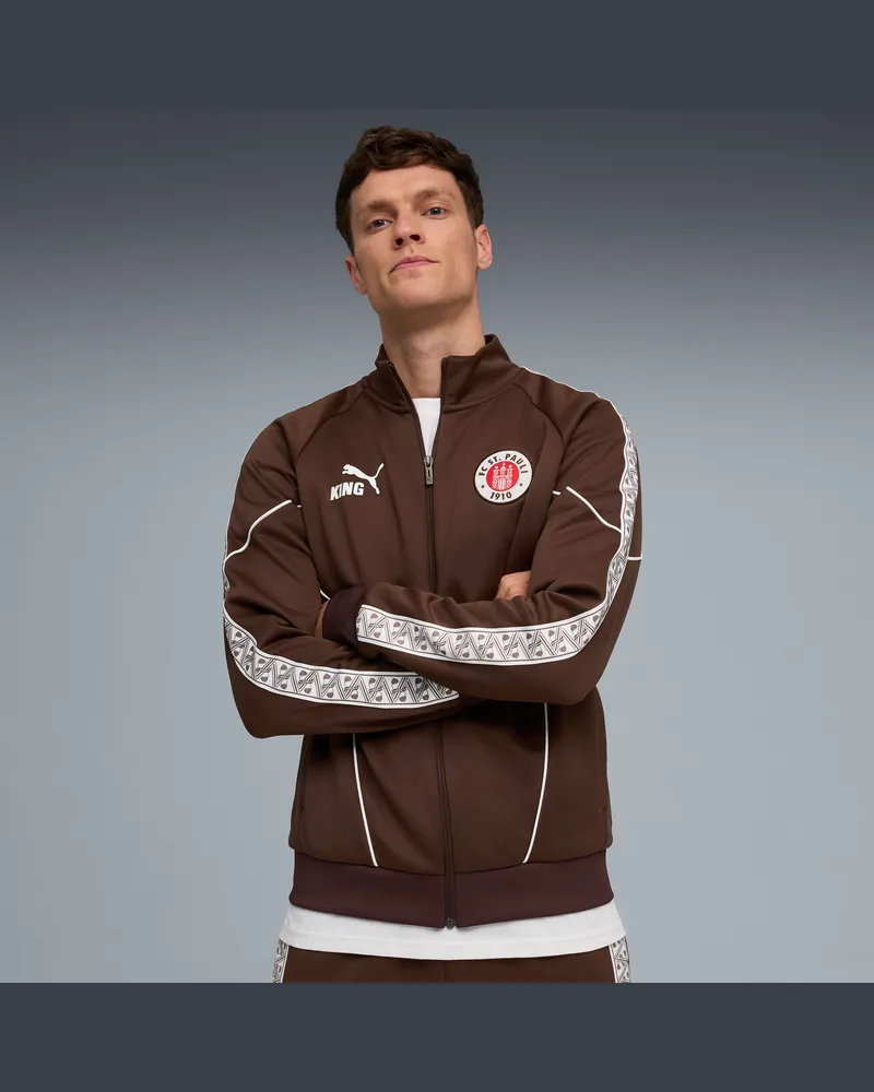Puma FC St. Pauli KING Anthem Jacke Herren, Kleidung, Braun Braun