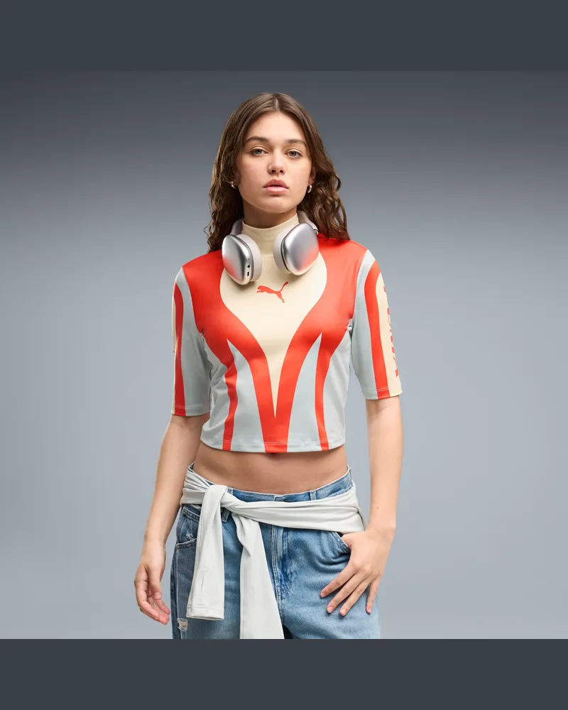 Puma FUTURE..ARCHIVE Moto Tight Top Damen, Kleidung, Gelb Gelb