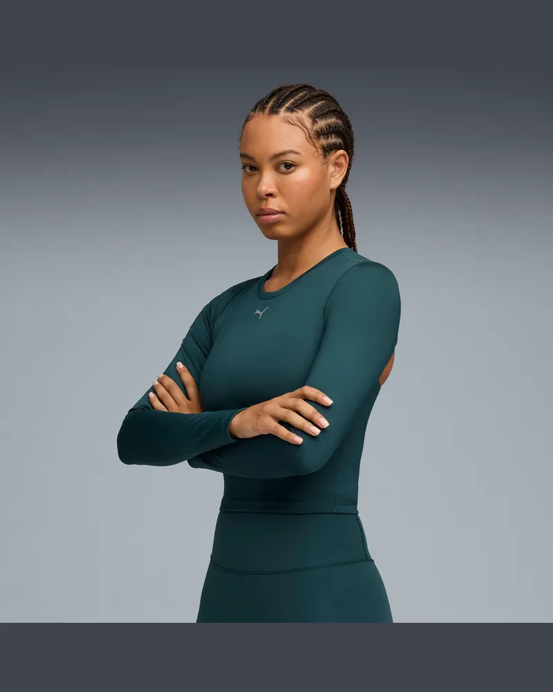 Puma GrÃ¼n TERRAINS Langarm-Trainingstop Damen, Kleidung Grã¼n