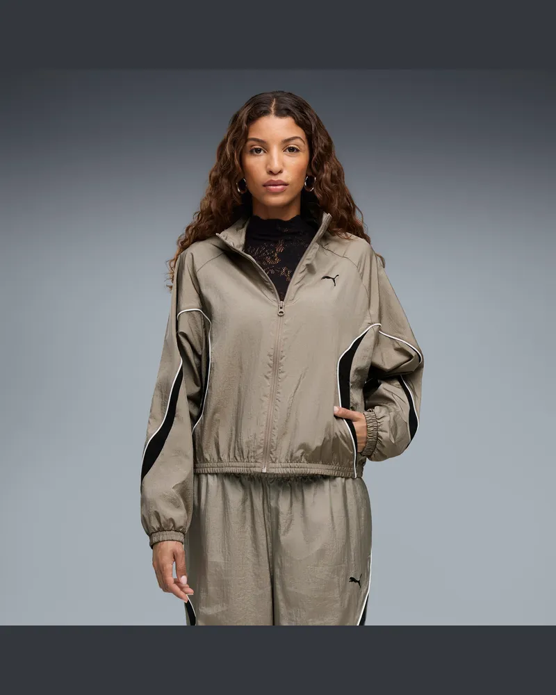 Puma Sport Relaxed Gewebte Jacke Damen, Kleidung Beige