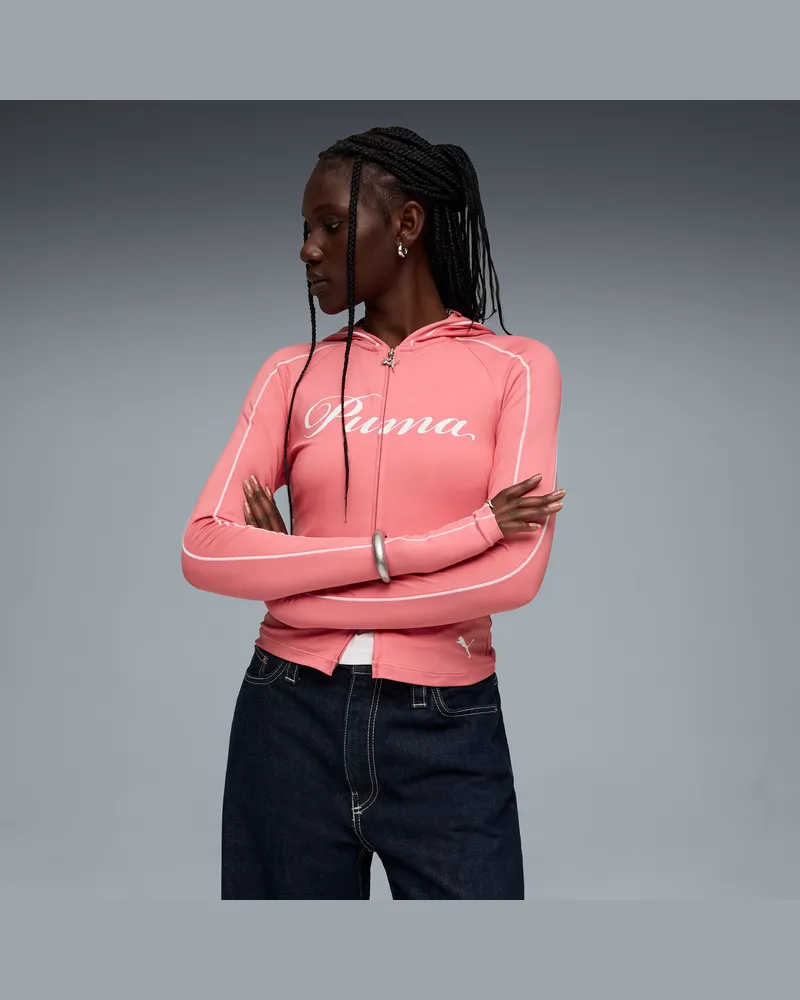 Puma T7 Street Glam Hoodie Damen, Kleidung, Rosa Rosa