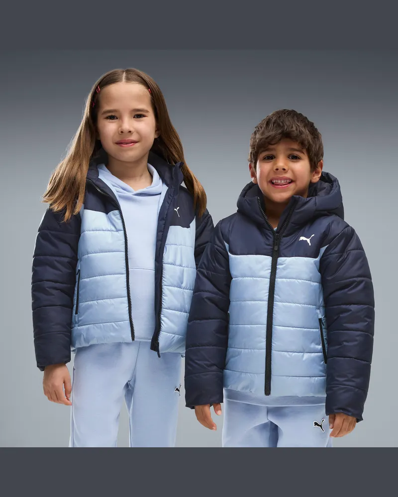 Puma Essentials Wattierte Kapuzenjacke Kinder, Kleidung, Blau Blau