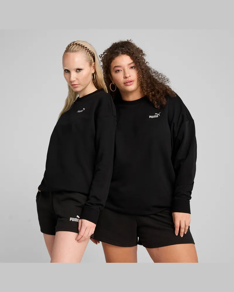 Puma ESS Small No. 1 Logo Relaxed Sweatshirt mit Rundhalsausschnitt Damen, Kleidung, Schwarz Schwarz