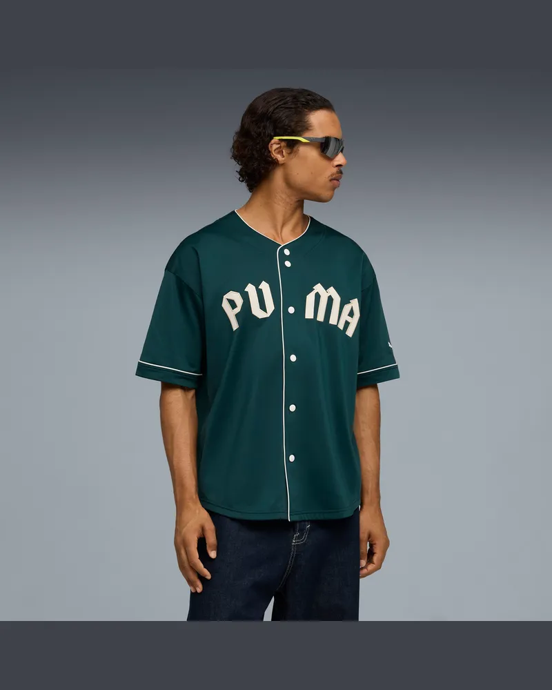Puma Oversized Baseballtrikot Herren, Kleidung, Grün Grün
