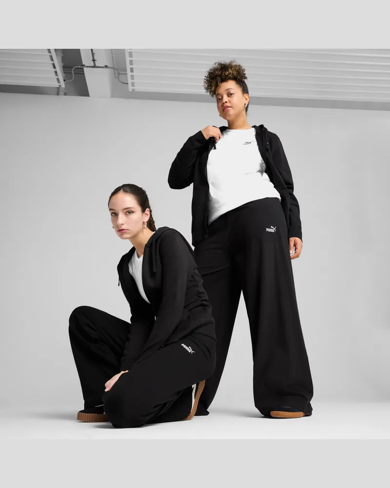 Puma ESS Small No. 1 Logo Straight Hochgeschnittene Leggings Damen, Kleidung, Schwarz Schwarz