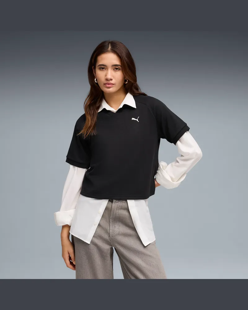 Puma Class Relaxed Pinnacle T-Shirt Damen, Kleidung, Schwarz Schwarz