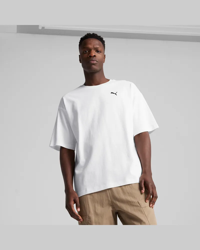 Puma WARDROBE ESS Oversized T-Shirt Herren, Kleidung, Weiß Weiß
