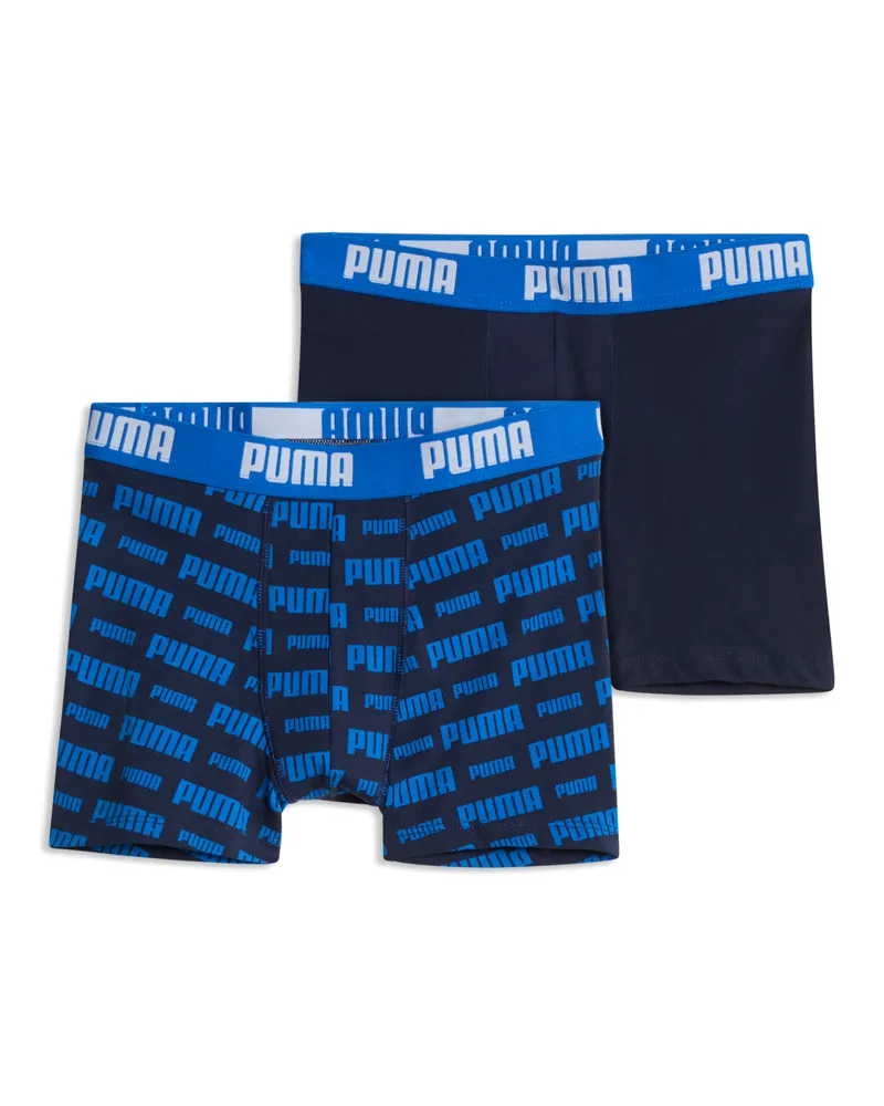 Puma Everyday Logo Boxershorts Teenager (2er-Pack), Kleidung, Blau Blau