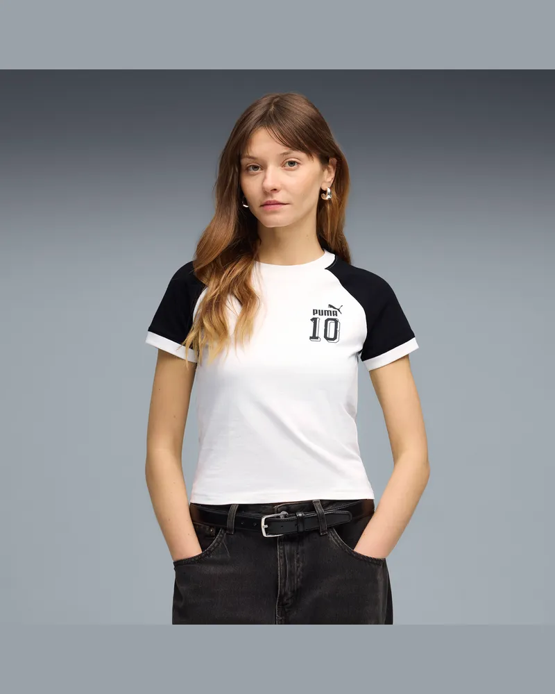 Puma FUTURE..ARCHIVE Slim Ringer-T-Shirt Damen, Kleidung, Weiß Weiß