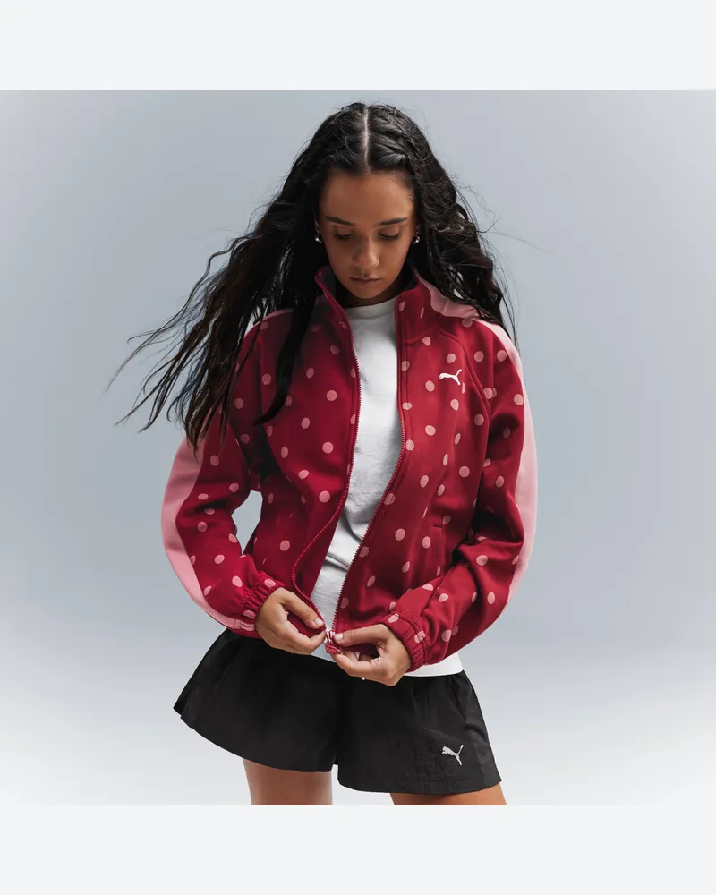 Puma T7 Polka Dots Oversized Trainingsjacke Damen, Kleidung, Rot Rot