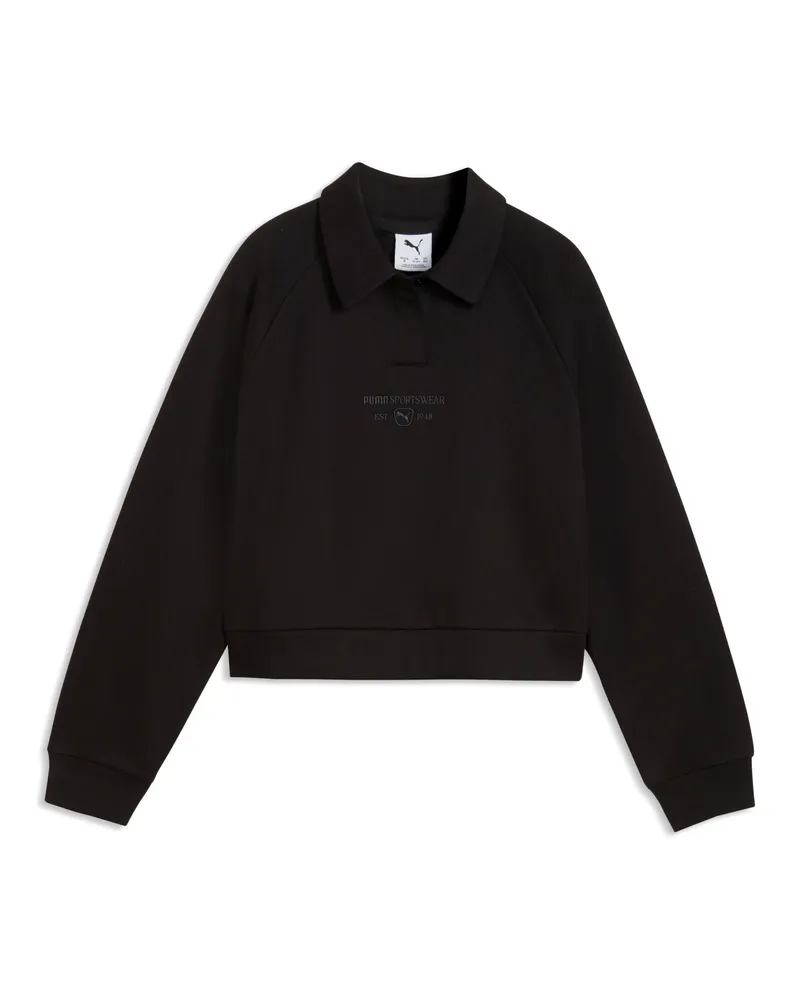Puma Class Relaxed Cropped Fleece Sweatshirt Teenager, Accessoires, Schwarz Schwarz