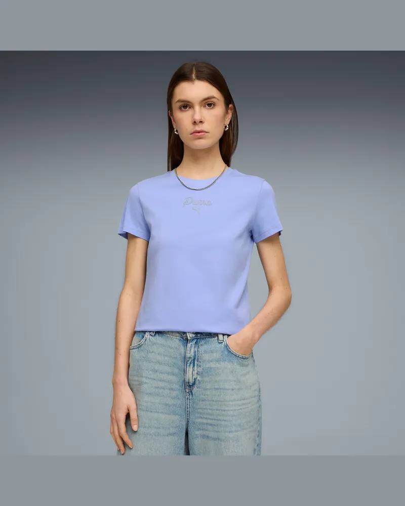 Puma Essentials Script T-Shirt Damen, Kleidung, Lila Lila
