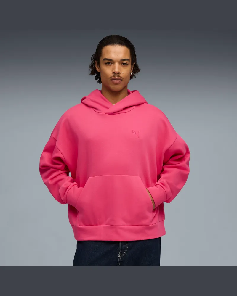 Puma Wardrobe Essentials Boxy Fleece Hoodie Herren, Kleidung, Rosa Rosa