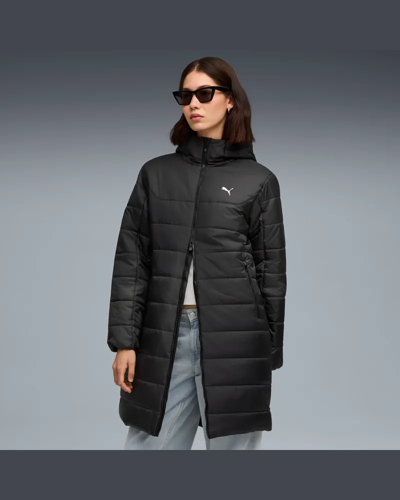 Puma Essentials Wattierter Parka mit Kapuze Damen, Kleidung, Schwarz Schwarz