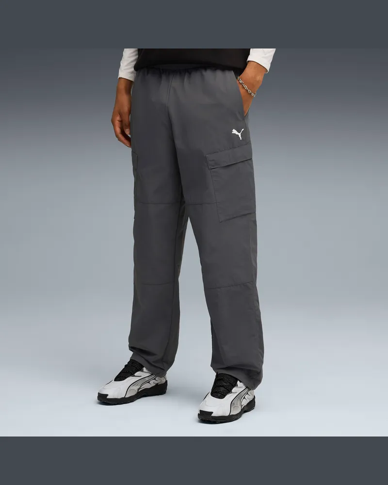 Puma WARDROBE ESS Relaxed Cargohose Herren, Kleidung, Grau Grau