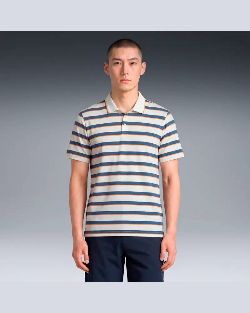Puma CLOUDSPUN Gestreiftes Golfpolo Herren, Kleidung, Weiß Weiß