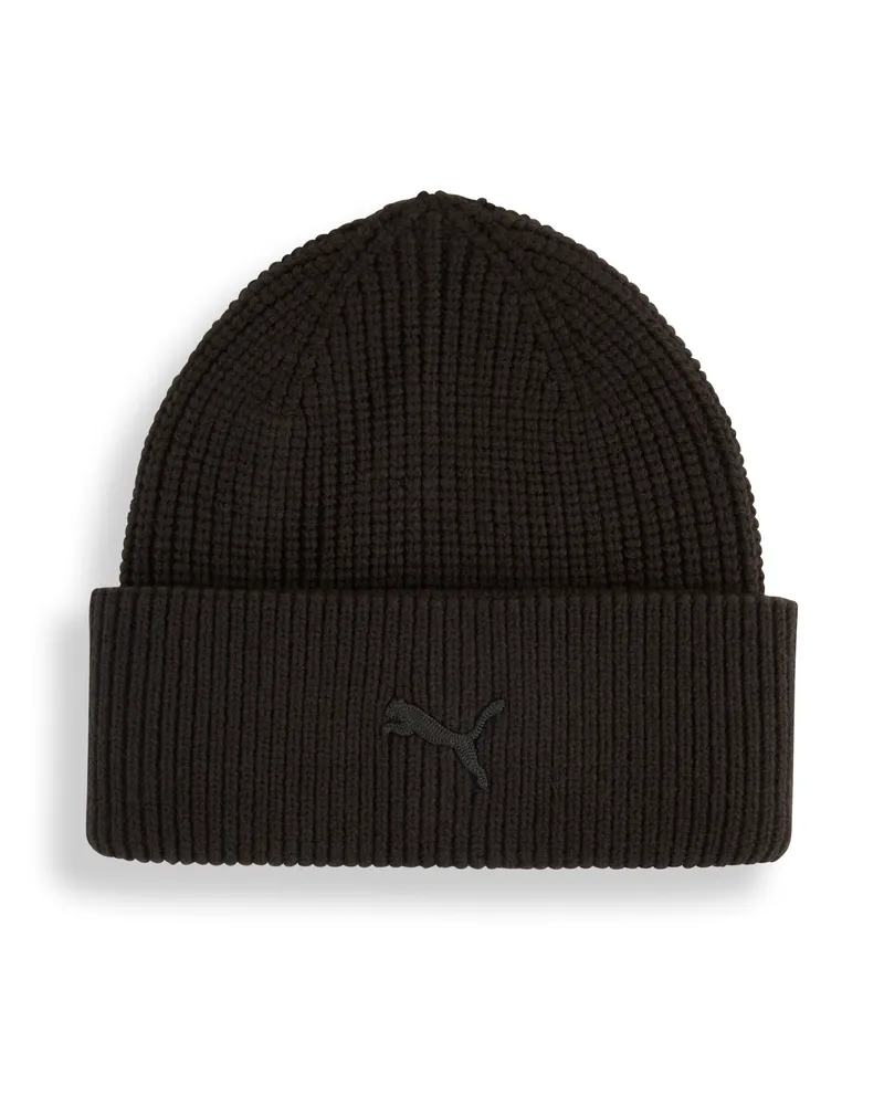 Puma Wardrobe Essentials Grobstrick-Beanie, Accessoires, Schwarz Schwarz