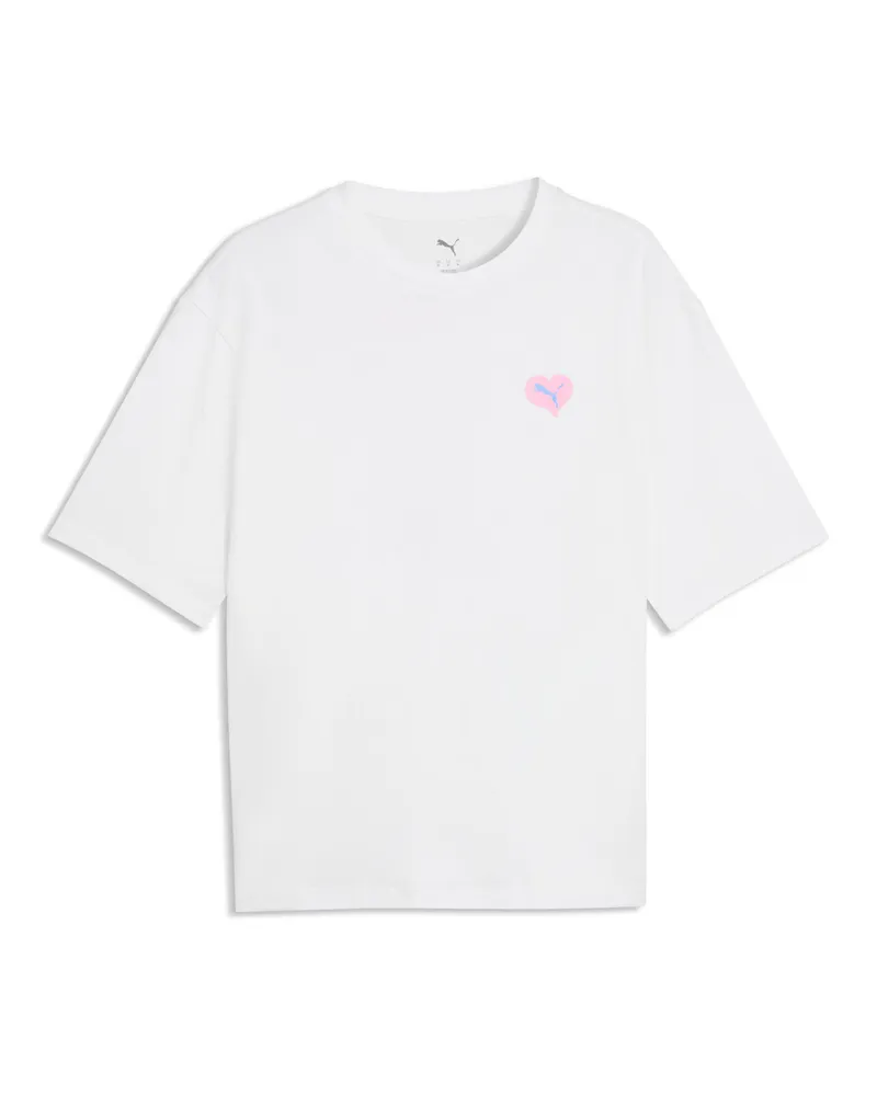 Puma Wardrobe Essentials Boxy Flower Bouquet Graphic T-Shirt Herren, Accessoires, WeiÃŸ Weiãÿ