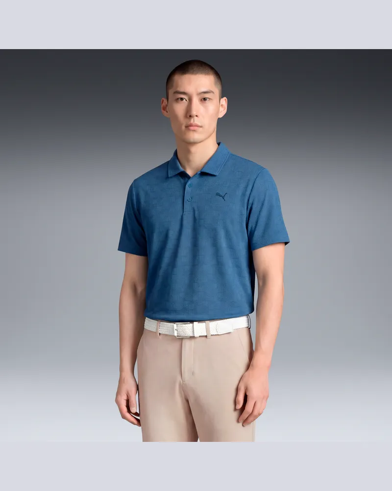 Puma MATTR Deco Jacquard Golfpolo Herren, Kleidung, Blau Blau
