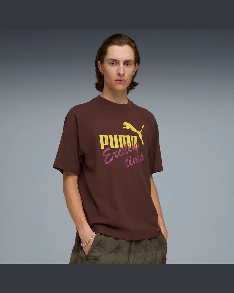 Puma House of Graphics Casual T-Shirt Herren, Kleidung, Braun Braun