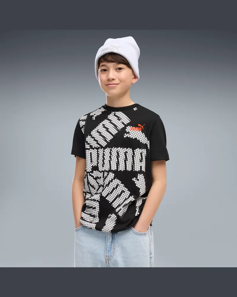 Puma Essentials Logo Lab T-Shirt Teenager, Accessoires, Schwarz Schwarz