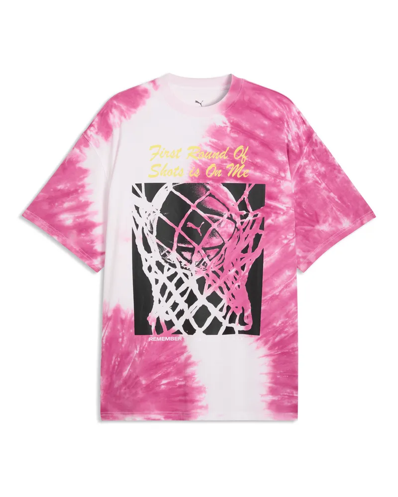 Puma What The Fun Tee Oversized Basketball-T-Shirt Herren, Accessoires, Rosa Rosa
