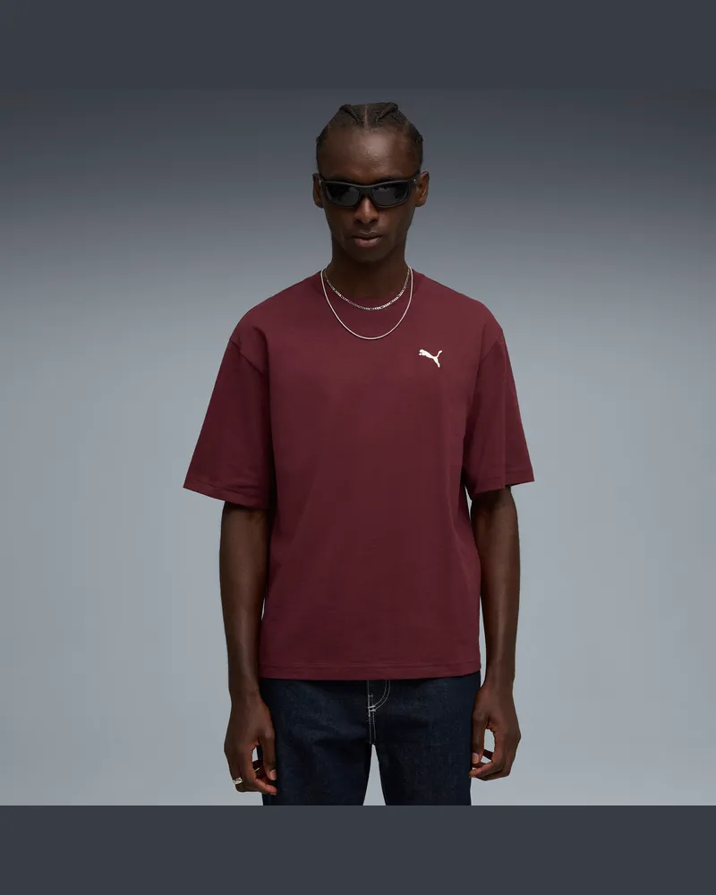 Puma WARDROBE ESS Boxy T-Shirt Herren, Kleidung, Rot Rot