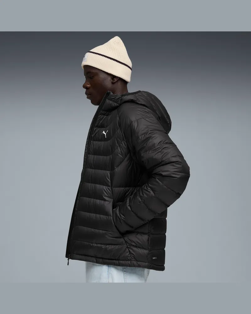 Puma PACKLITE Daunenjacke mit Kapuze Herren, Kleidung, Schwarz Schwarz