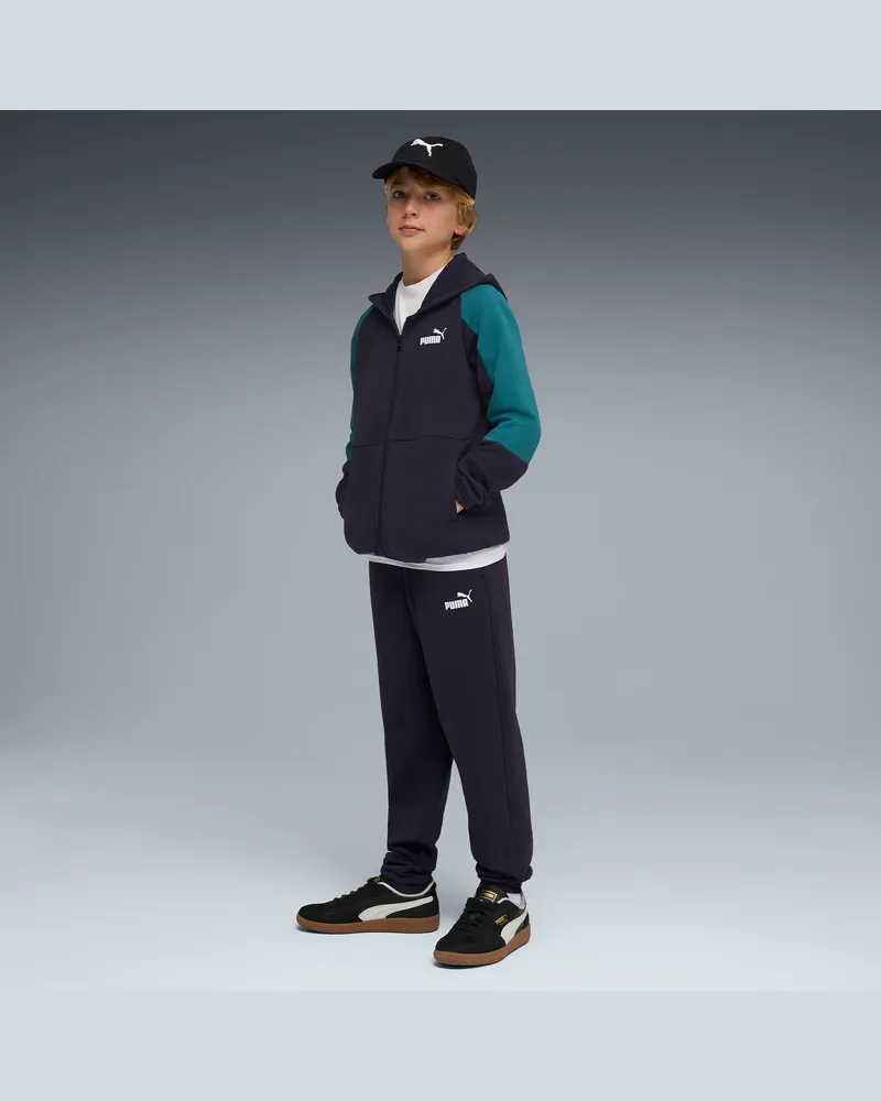 Puma Essentials Block Trainingsanzug mit Kapuze Teenager, Kleidung, Blau Blau