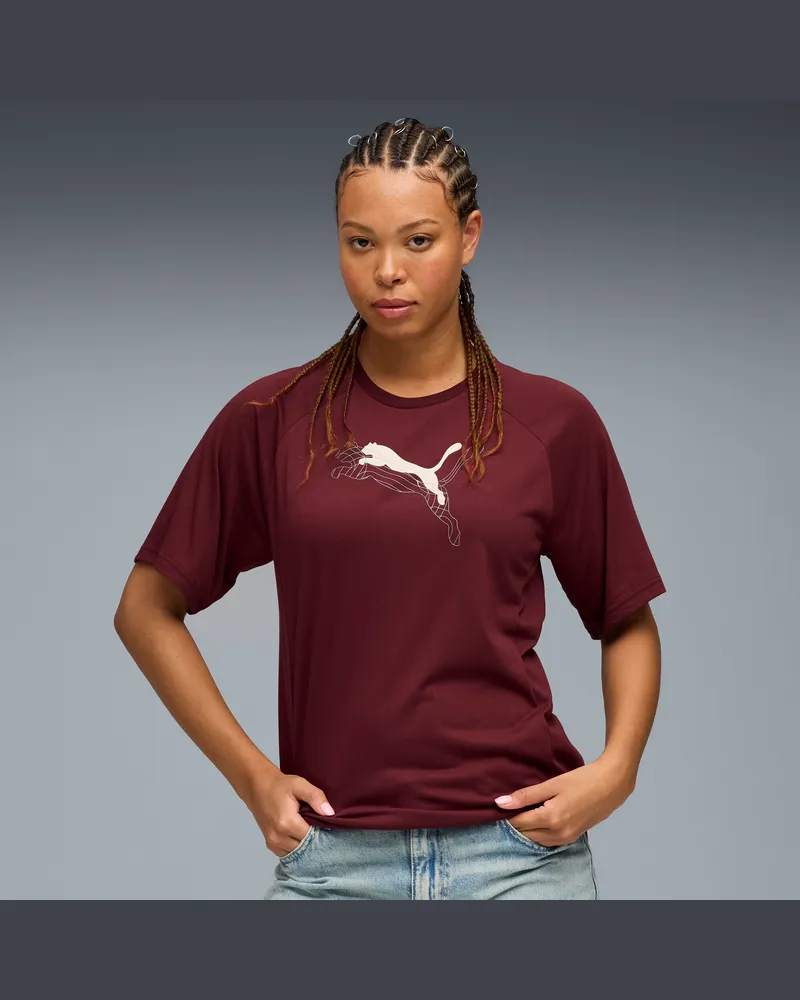 Puma Evostripe Relaxed Graphic T-Shirt Damen, Kleidung, Rot Rot