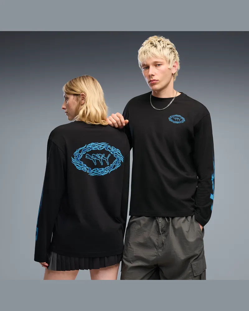Puma FUTURE..ARCHIVE Boxy Flame T-Shirt Unisex, Kleidung, Schwarz Schwarz