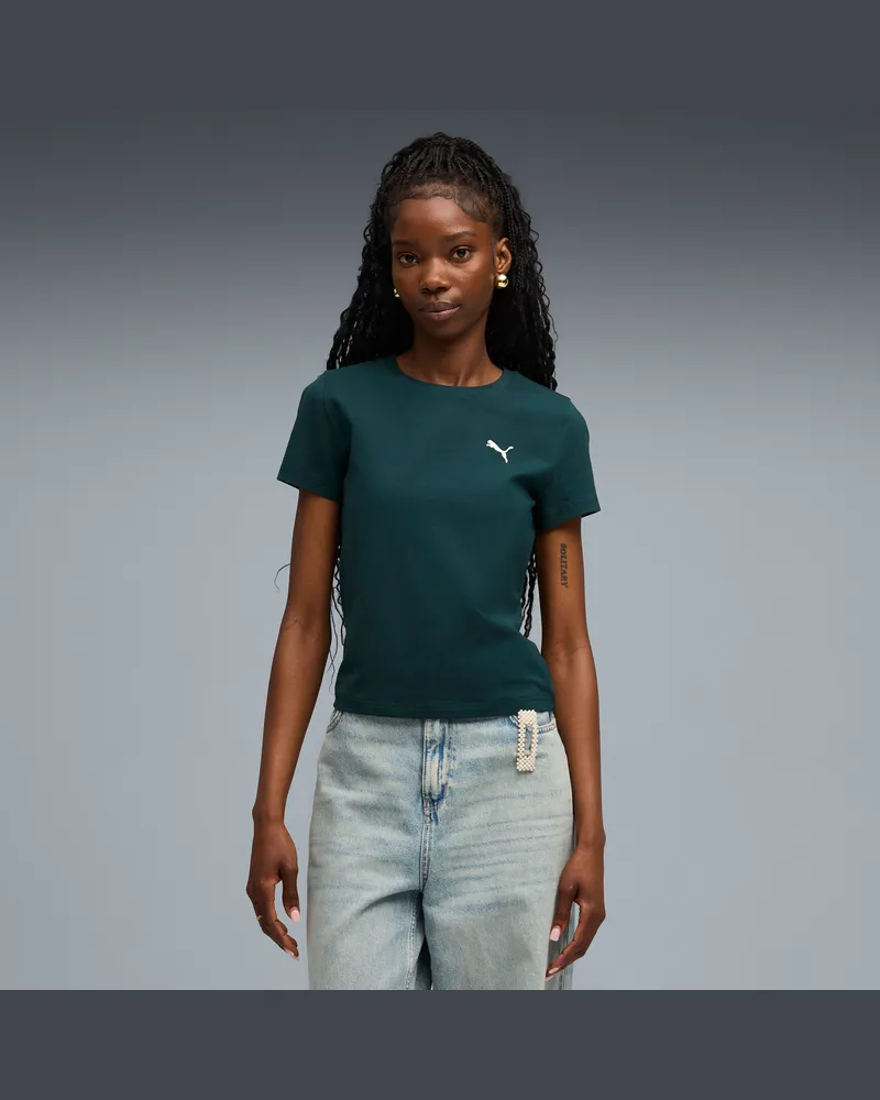 Puma Essentials Slim T-Shirt Damen, Kleidung, Grün Grün