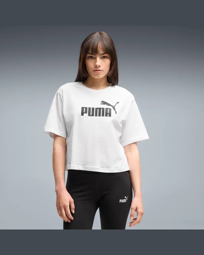 Puma ESS Cropped No. 1 Logo Relaxed T-Shirt Damen, Kleidung, Weiß Weiß