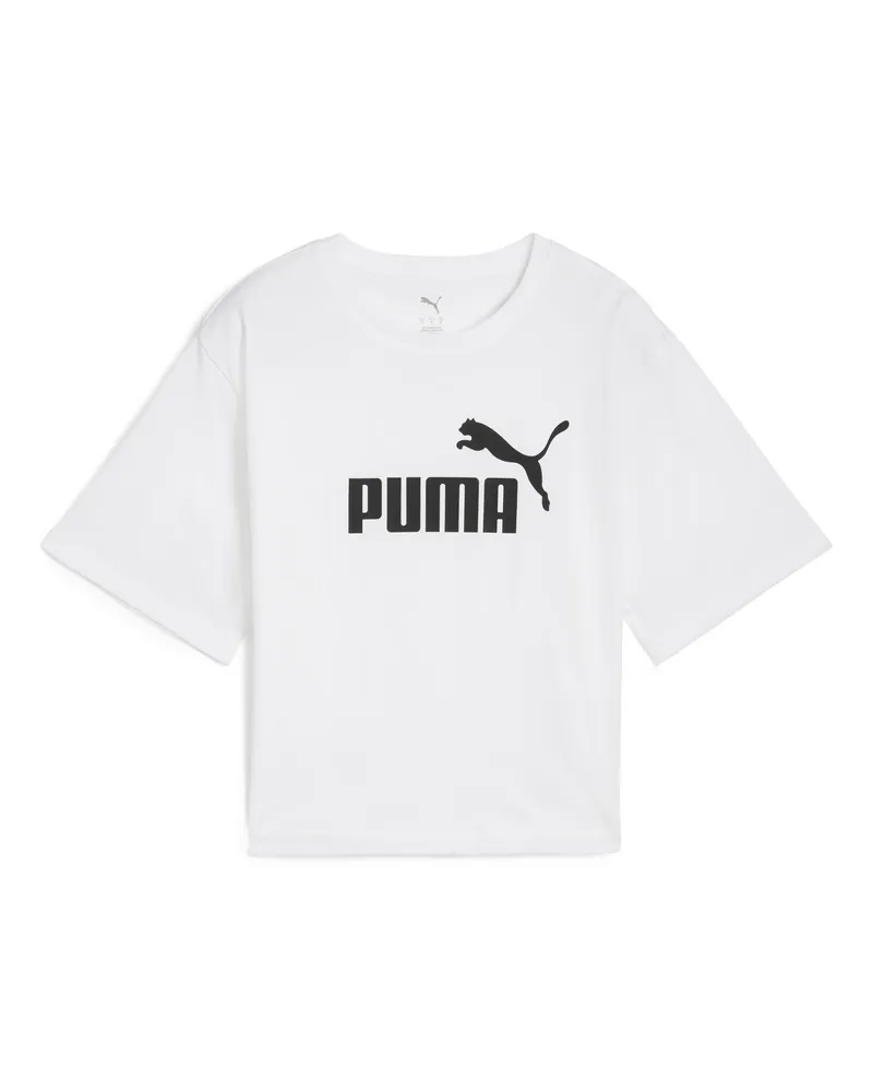 Puma ESS Cropped No. 1 Logo Relaxed T-Shirt Damen, Kleidung, Weiß Weiß