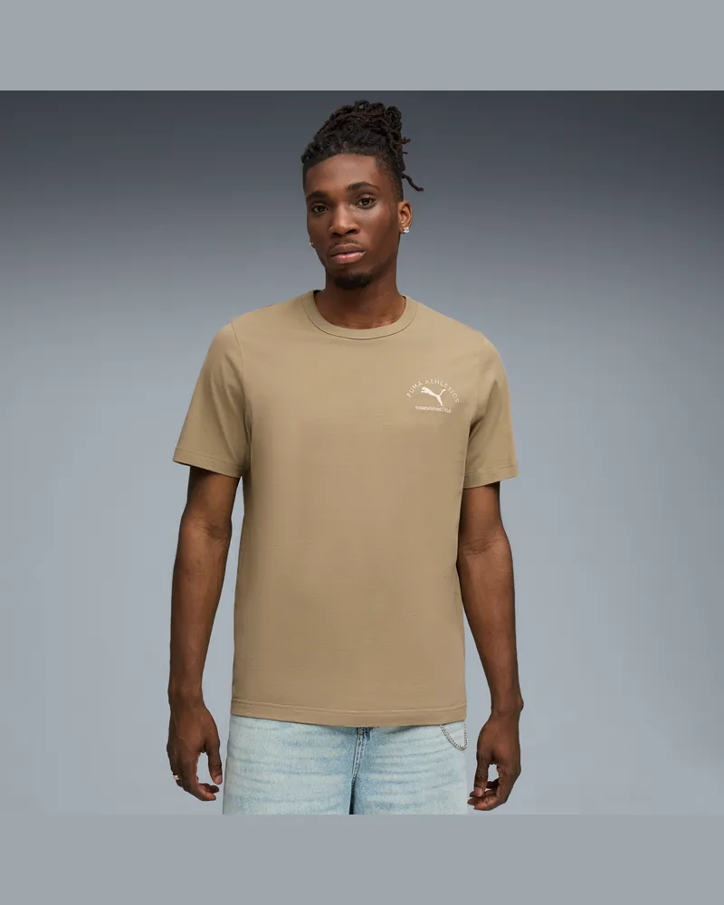 Puma Class T-Shirt mit Grafik Herren, Kleidung Beige