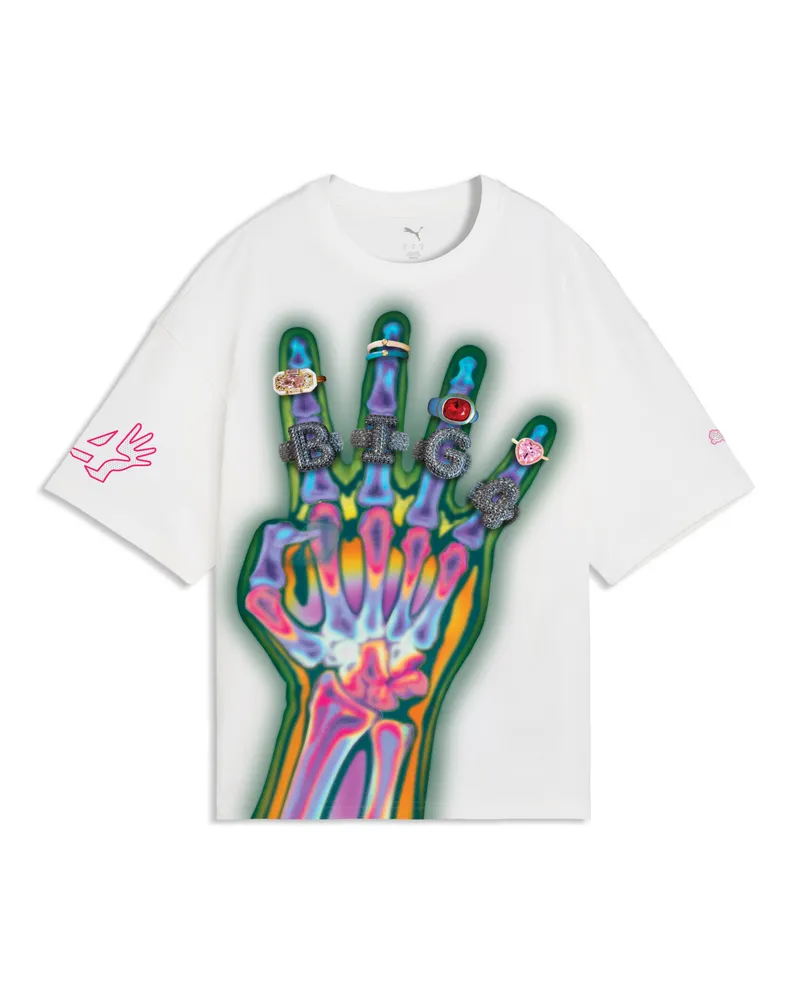 Puma Flau'jae Graphic T-Shirt Oversized Unisex, Accessoires, Weiß Weiß