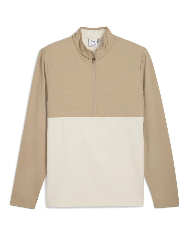 Puma CLOUDSPUN Tech Hybrid Golfshirt mit Reißverschluss bis zum Hals Herren, Kleidung Beige