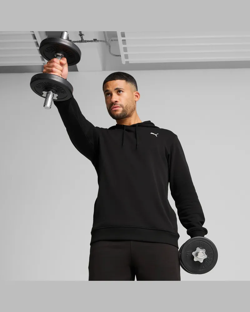 Puma TAD ESSENTIALS Hoodie aus French Terry Herren, Kleidung, Schwarz Schwarz