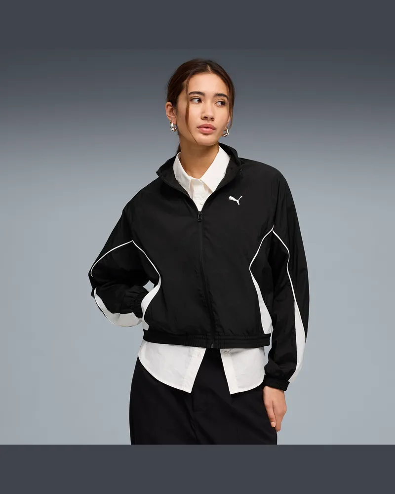 Puma Sport Relaxed Jacke mit Reißverschluss Damen, Kleidung, Schwarz Schwarz