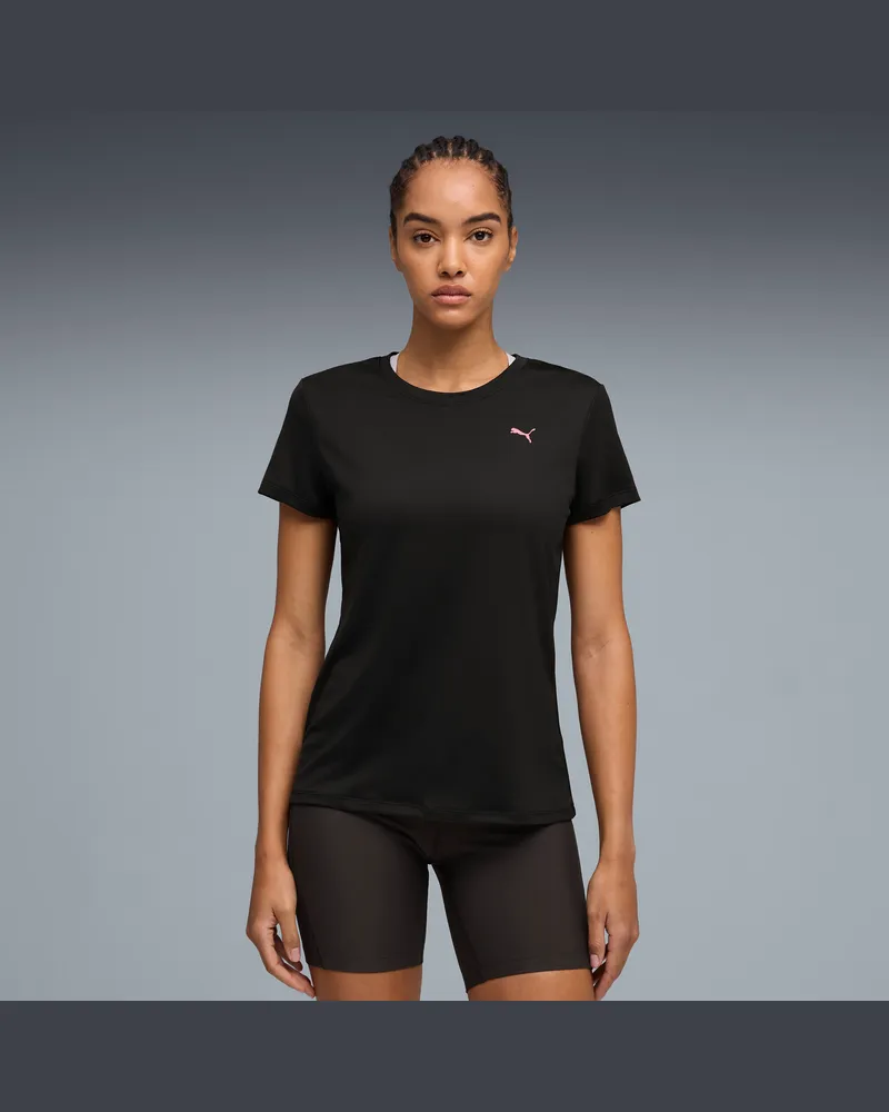 Puma Run Club Graphic T-Shirt Damen, Kleidung, Schwarz Schwarz
