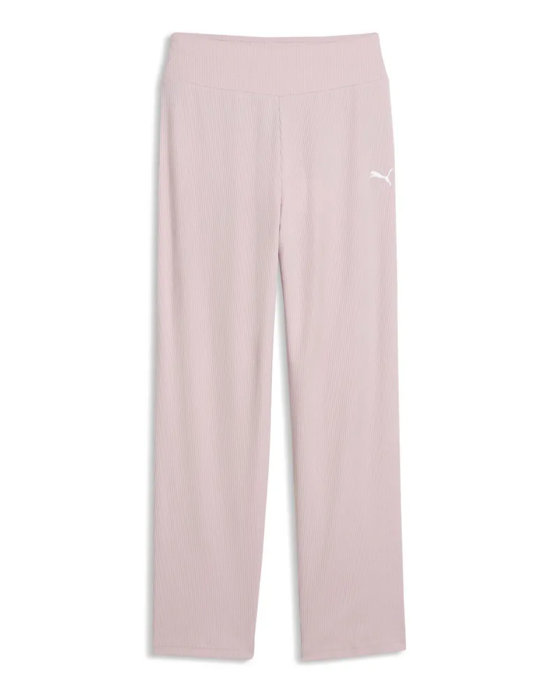 Puma ESS ELEVATED High Waist Straight Leg Rib Pants G, Accessoires, Rosa Rosa