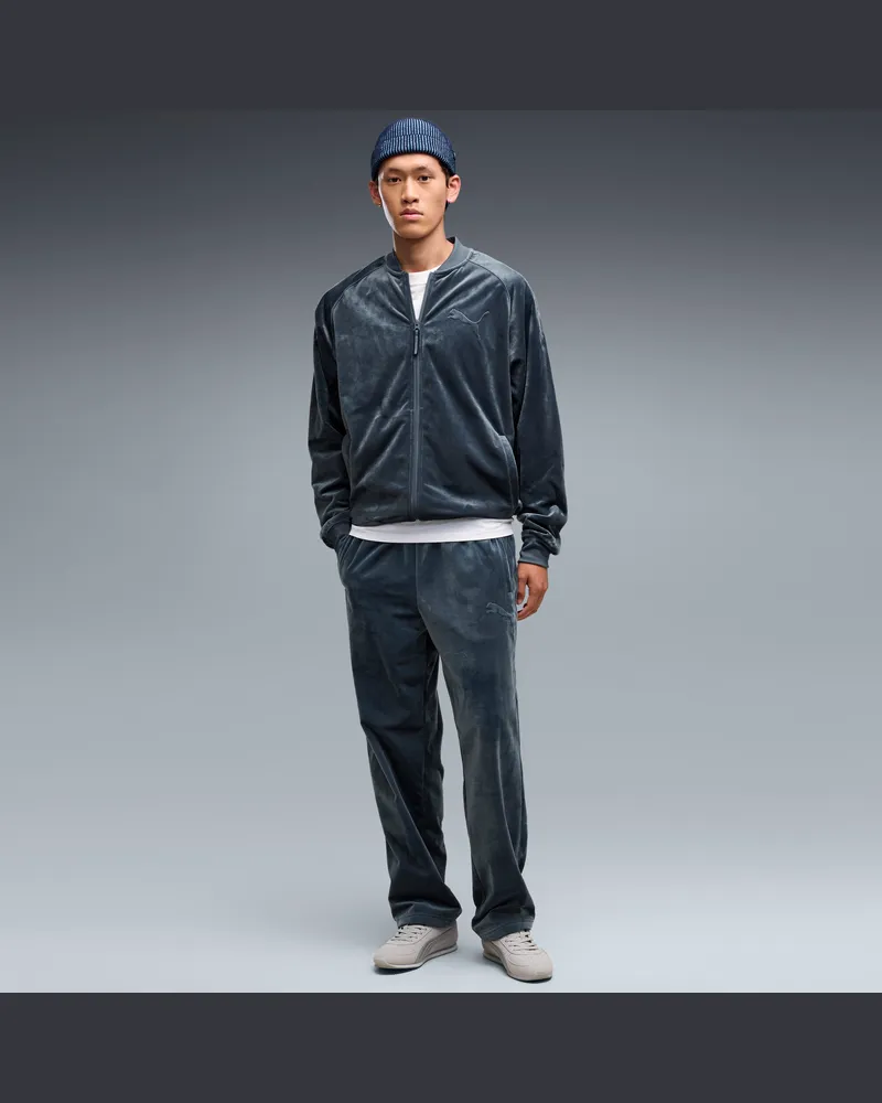 Puma Essentials Elevated Relaxed Velour Trainingshose Herren, Accessoires, Blau Blau