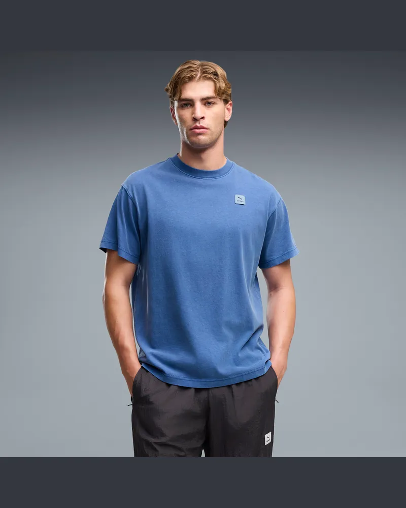 Puma x SAYSKY Graphic Team T-Shirt Unisex, Kleidung, Blau Blau