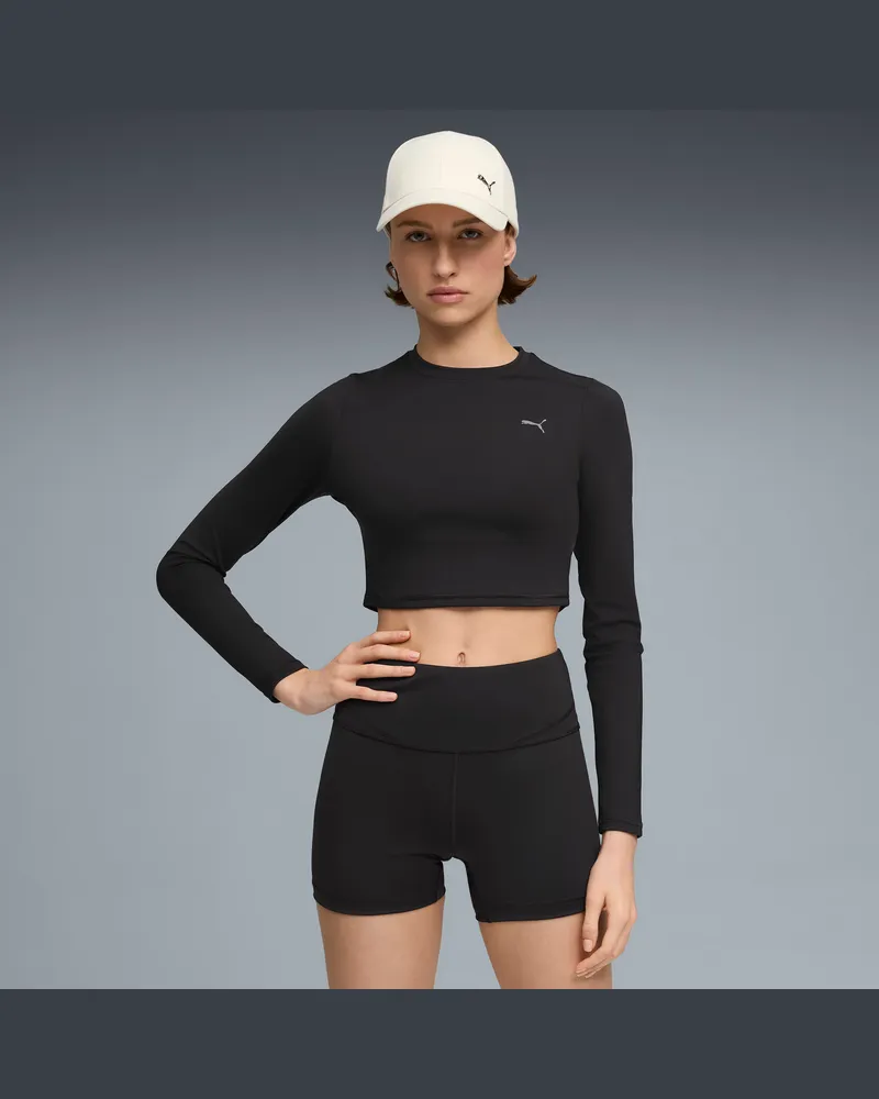 Puma SHAPE Cropped Langarm-Top Damen, Kleidung, Schwarz Schwarz