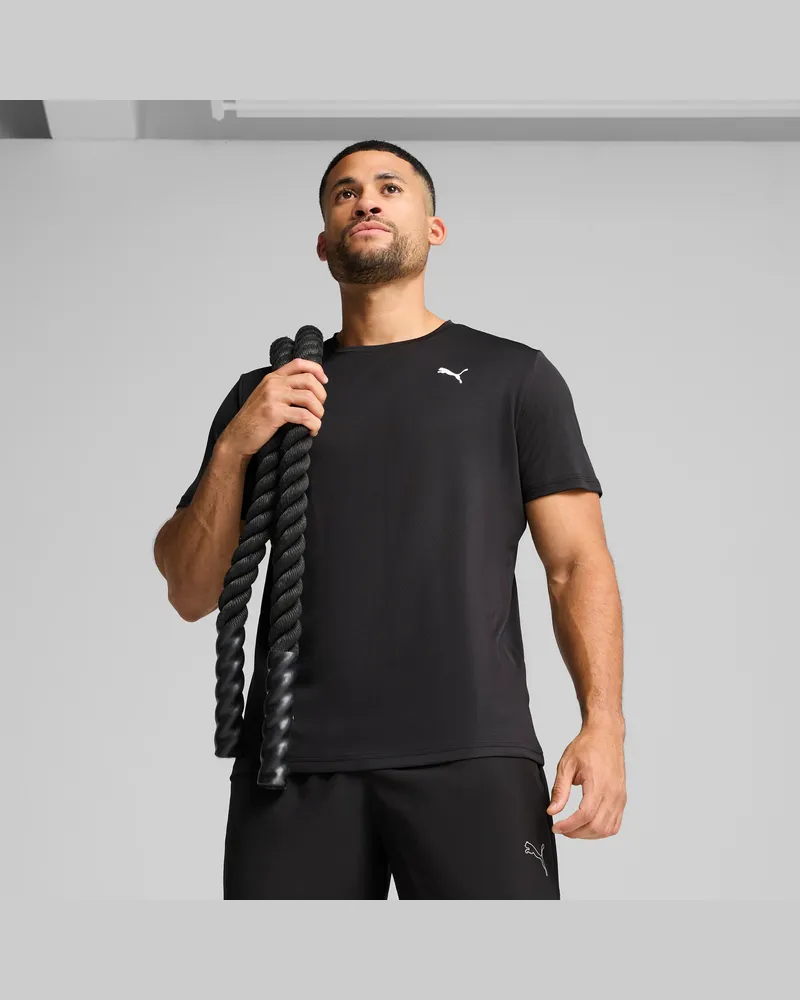 Puma Train All Day Essentials Poly Texture T-Shirt Herren, Kleidung, Schwarz Schwarz