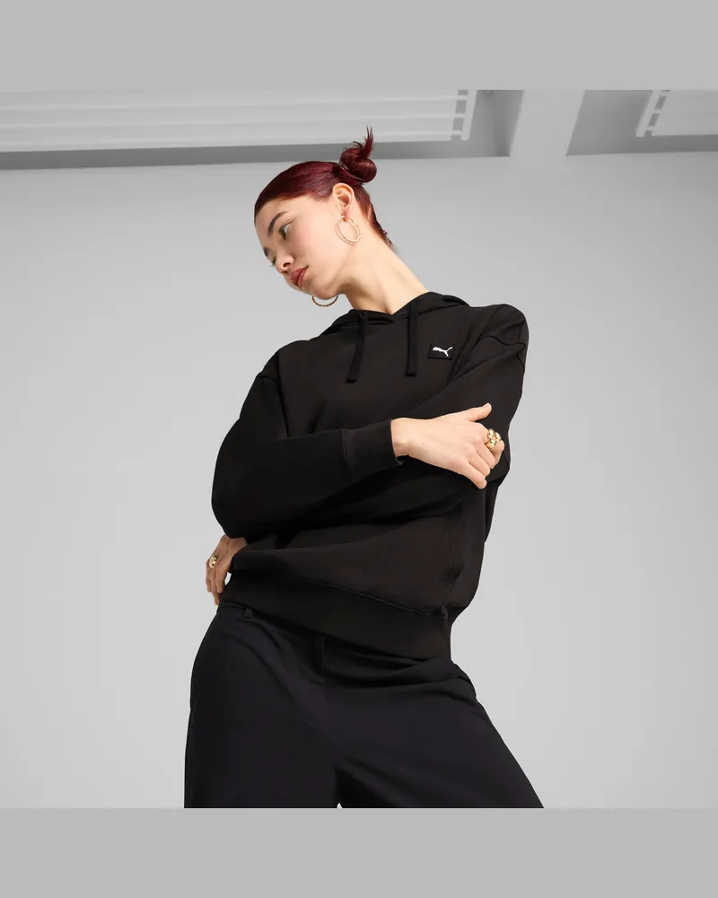 Puma ESS ELEVATED Bequemer Hoodie Damen, Kleidung, Schwarz Schwarz