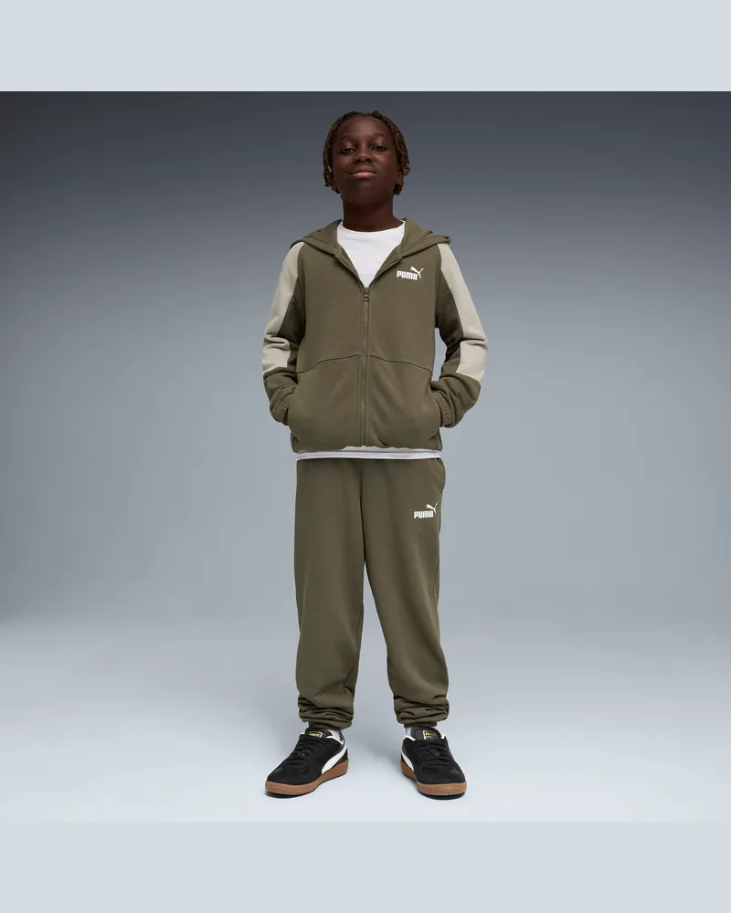 Puma Essentials Block Trainingsanzug mit Kapuze Teenager, Kleidung, GrÃ¼n Grã¼n
