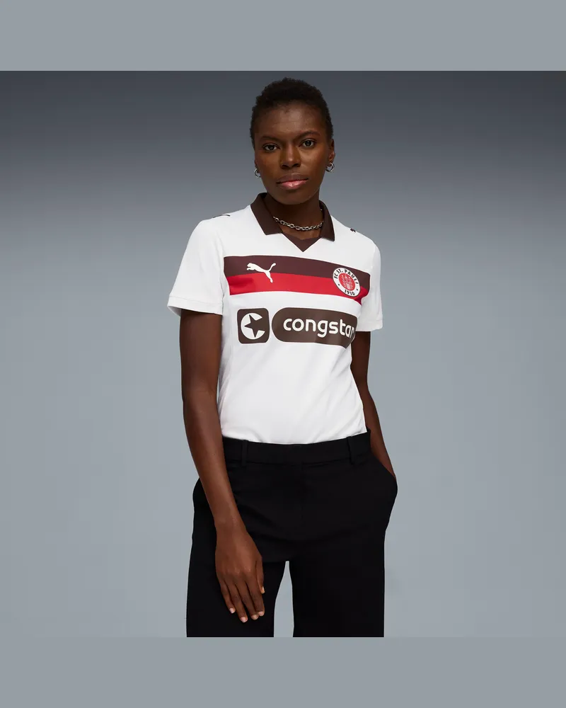 Puma FC St. Pauli 25/26 Auswärtstrikot Damen, Kleidung, Weiß Weiß