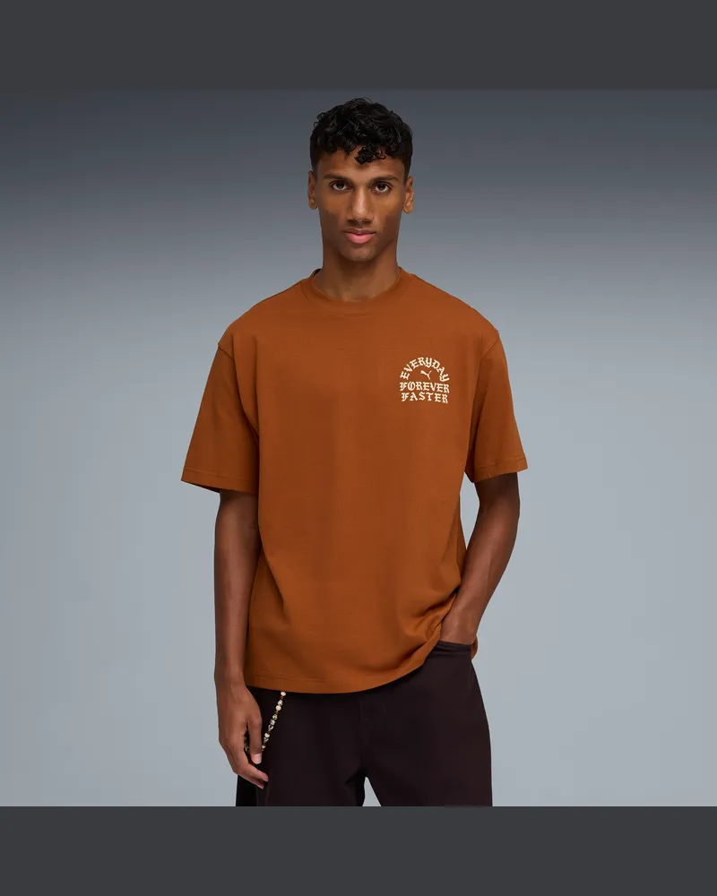 Puma NOW T-Shirt Herren, Kleidung, Braun Braun
